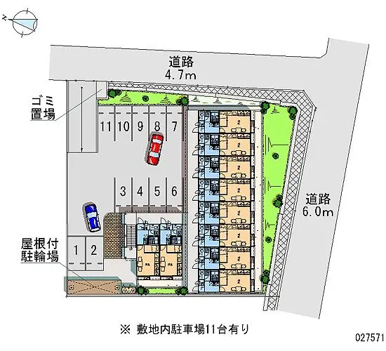 ★手数料０円★秦野市南矢名　月極駐車場（LP）